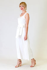 lucy lana jumpsuit in white, side view