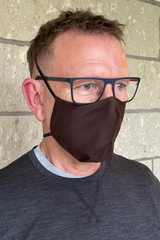 Men's Simplistic " No Ears Needed" Face Mask - Brown