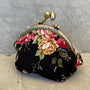 Mini Floral Coin Purse - Black