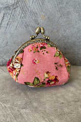 NZ Designer Coin Purse Floral Coral