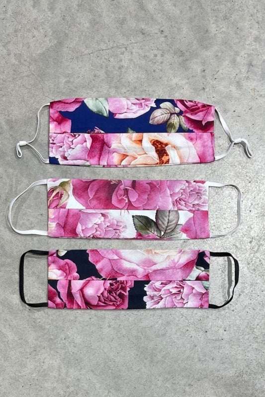 Women's Basic Reusable Masks - Pretty All Floral - Pack of 3