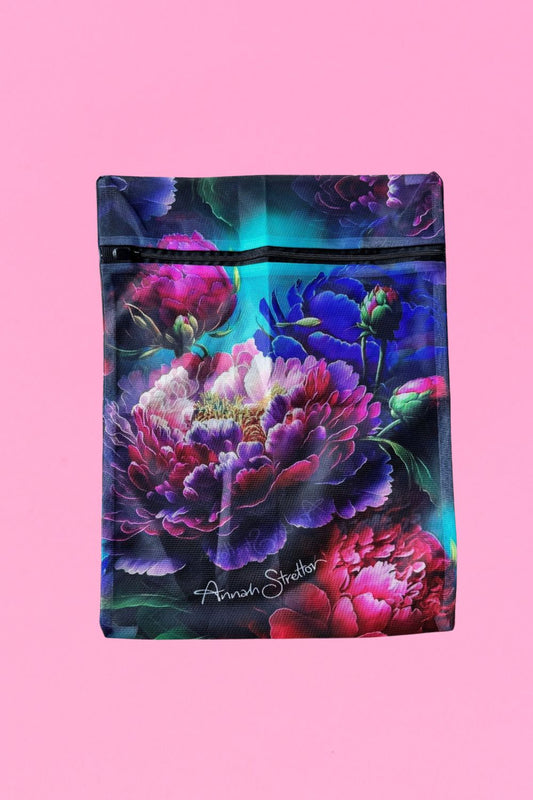 Dark Peonies Wash Bag