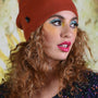 Pom Pom Cashmere Beanie - Orange