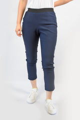 orbit aggie navy stretch pant with bow detail