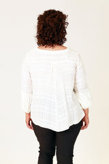poison ivy top in cream with puff sleeve