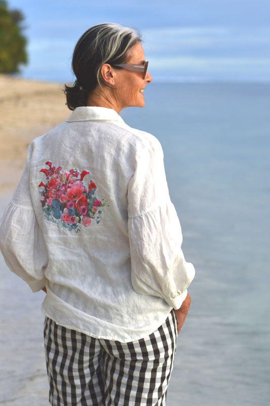 Popo Emmy Linen Shirt - White