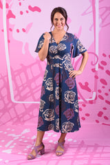 Model wearing primrose dress by Annah Stretton