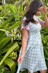 Saski Amber Dress - Blue Plaid Rose