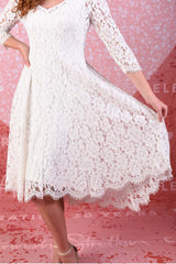 model wearing summer wedding ivory dress