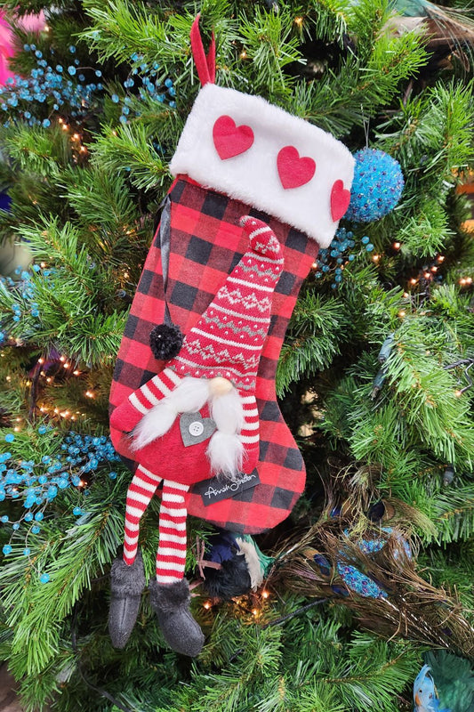 AS Tartan Elf Stocking - Red