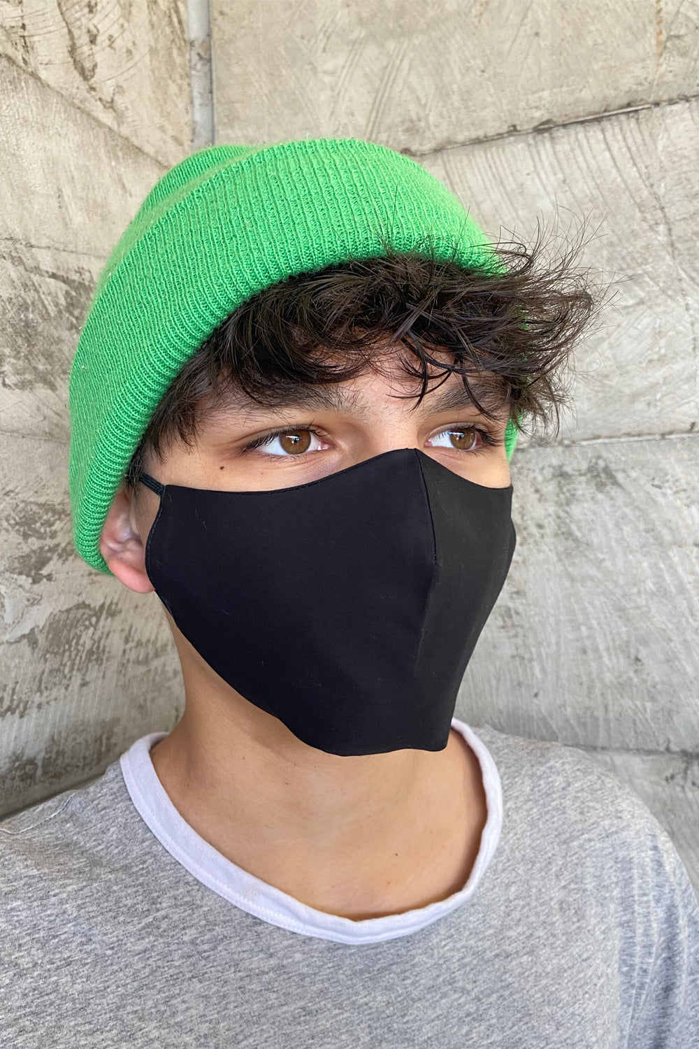 Teenage boy black face mask