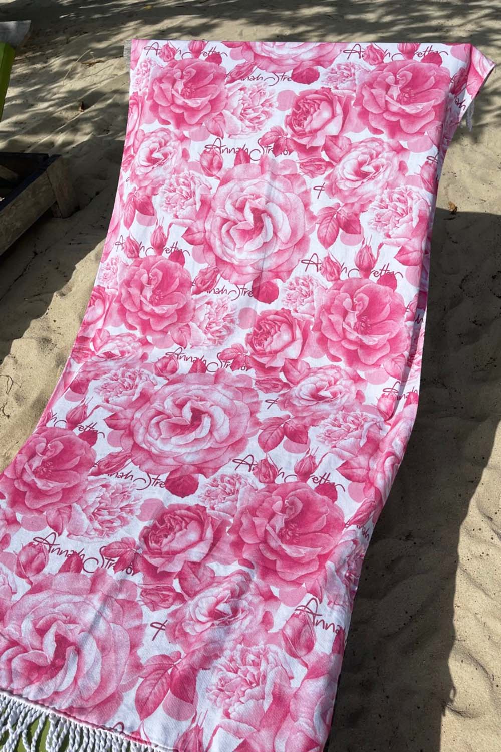 Annah Stretton Cotton turkish towel pink floral print