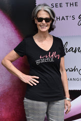 Basic Quote Tee - Wildly Grateful - Black - SALE