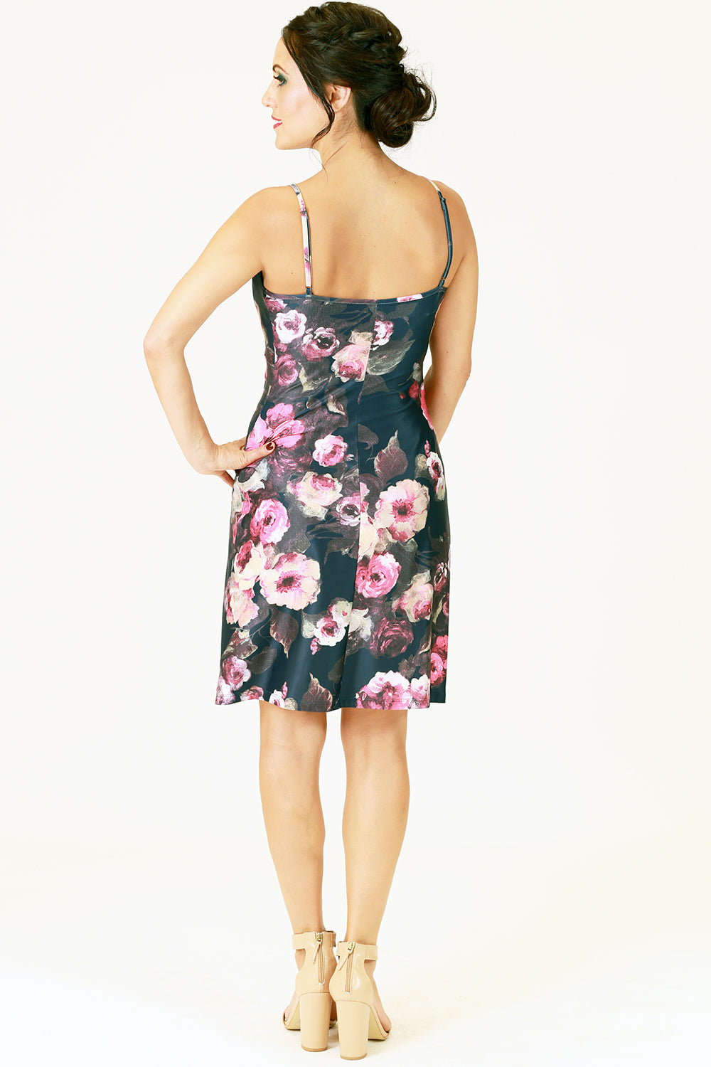 zita ze abigail slip in navy floral print